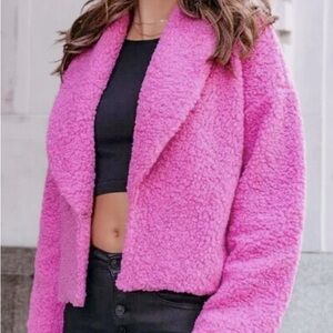 VICI Sugarlips Wednesday’s We Wear Pink Teddy Jacket M NEW!
